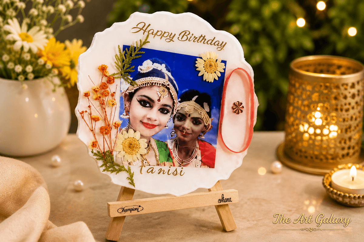 Handmade resin birthday photo frame gift Handmade resin birthday photo frame gift