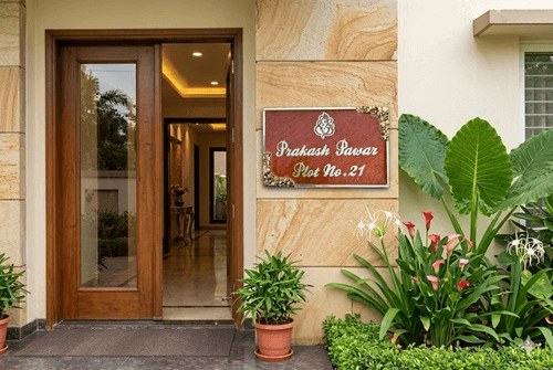Custom handmade resin house nameplate with marble effect and gold lettering