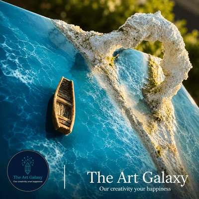 Custom handmade resin replica of the Ganga river commissioned as a bespoke piece