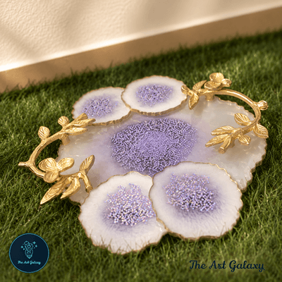 Tableware & Serving — The Art Galaxy Handmade resin serving tray with matching coasters