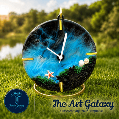 Ocean themed handmade epoxy resin table clock Ocean themed handmade epoxy resin table clock