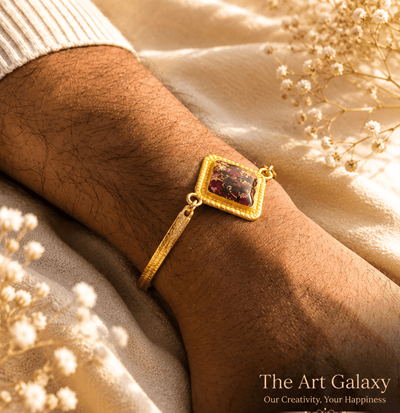 Preserved rose petals set into a resin bracelet Preserved rose petals set into a resin bracelet