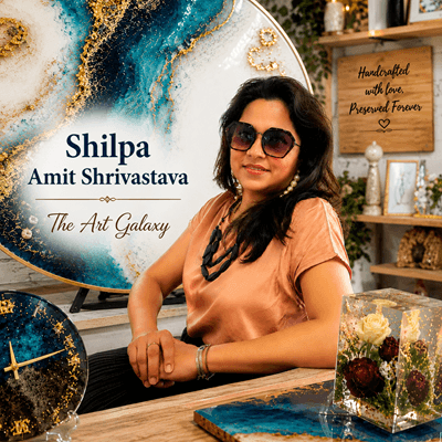 Shilpa Amit Shrivastava, best resin artist in India and owner of The Art Galaxy Shilpa Amit Shrivastava, best resin artist in India and owner of The Art Galaxy