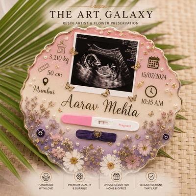 Sonography ultrasound report preserved in a round resin plaque Sonography ultrasound report preserved in a round resin plaque